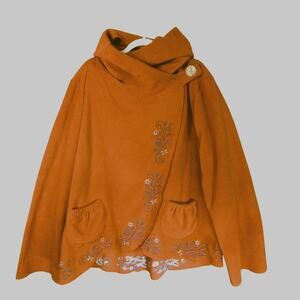Greater Good Wrap Jacket Womens XXL Orange Fleece‎ Hood New
